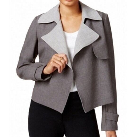 NEW ✨ Tommy Hilfiger Open Front Jacket Grey - Picture 3 of 10